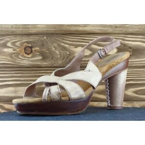 Biviel Size 39 M Brown Open Toe Platform Leather‎ Women